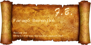 Faragó Bereniké névjegykártya